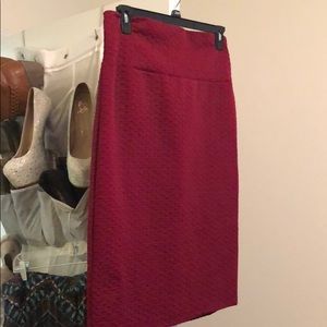 Dark Red Stretchy Pencil Skirt.